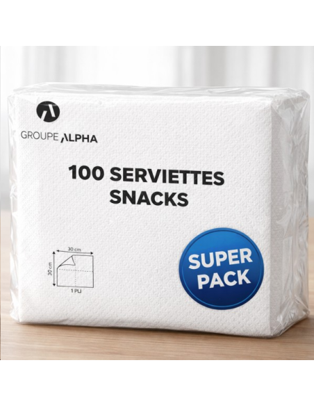 SERVIETTES BLANCHE 1 PLI
