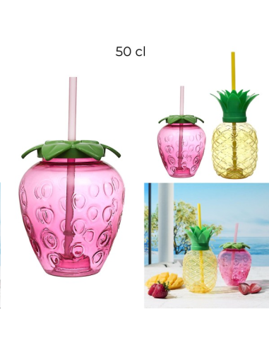 VERRE ANANAS ET FRAISE