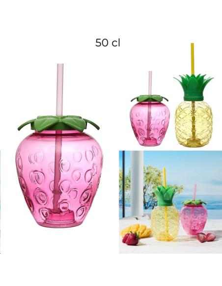 VERRE ANANAS ET FRAISE