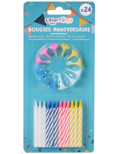 BOUGIES ANNIVERSAIRE MULTICOLORES 