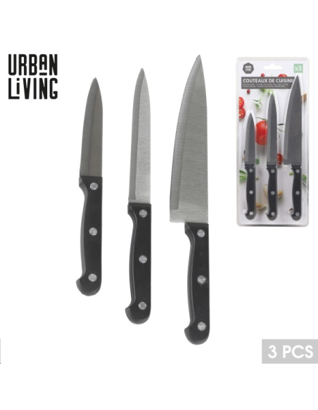 SET DE 3 COUTEAUX DE CUISINE 