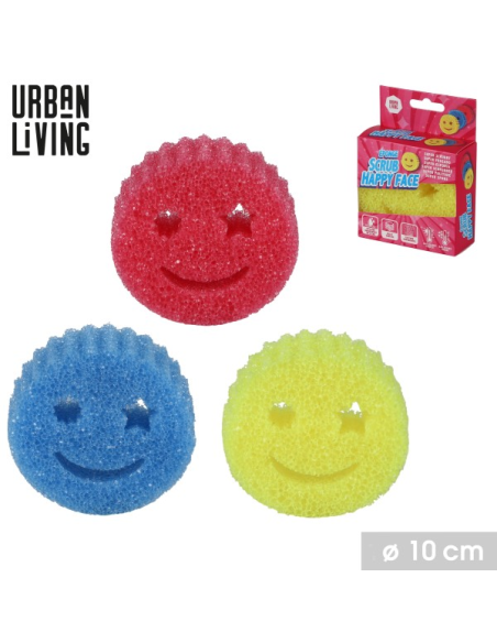 EPONGE SCRUB "HAPPY FACE" DIAM 10CM