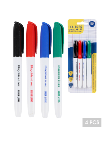 FEUTRE TABLEAU BLANC 4PCS