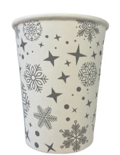 GOBELETS CARTON ARGENT FLOCONS