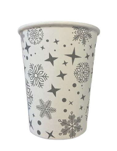 GOBELETS CARTON ARGENT FLOCONS
