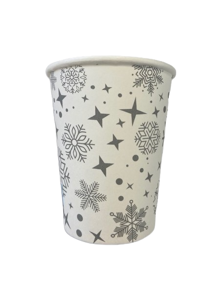GOBELETS CARTON ARGENT FLOCONS