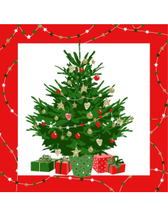 SERVIETTES PAPIER NOËL SAPIN ROUGE