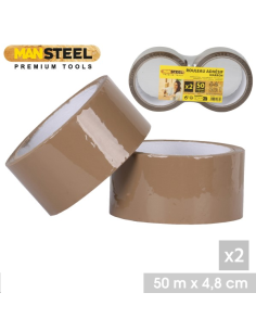 RUBAN ADHESIF D'EMBALLAGE MARRON X2