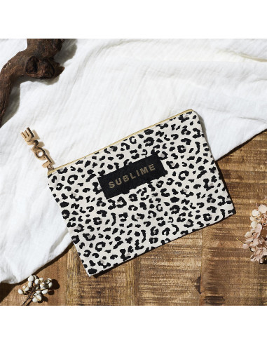 POCHETTE LEOPARD 20  cm x 14 cm