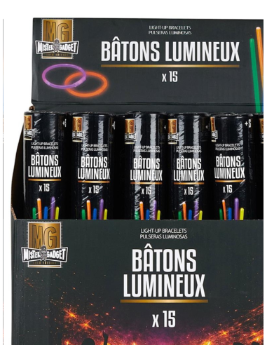 BATONS  PHOSPHORESCENTS x 15