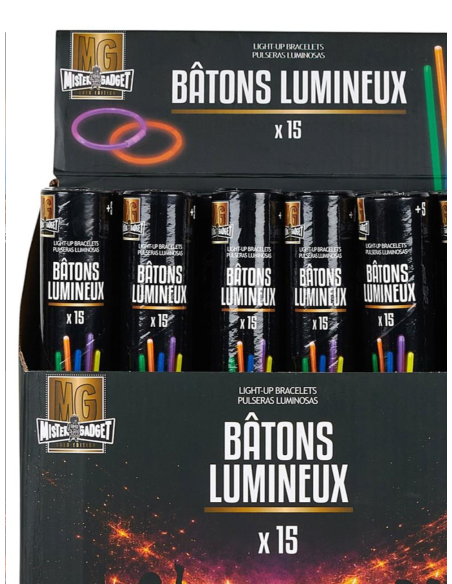 BATONS  PHOSPHORESCENTS x 15